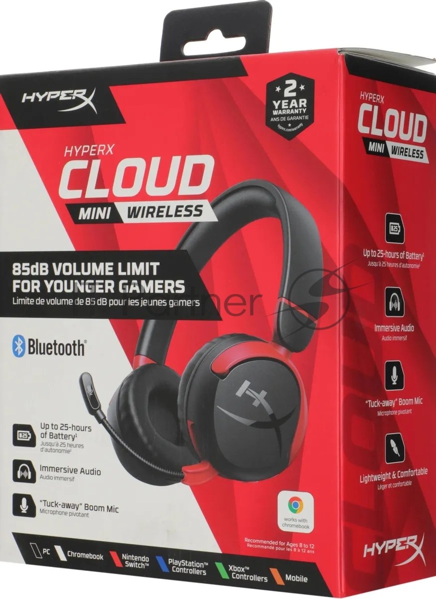 Гарнитура HyperX Cloud Mini чёрный, беспроводная + проводная, Bluetooth, до 25 ч
