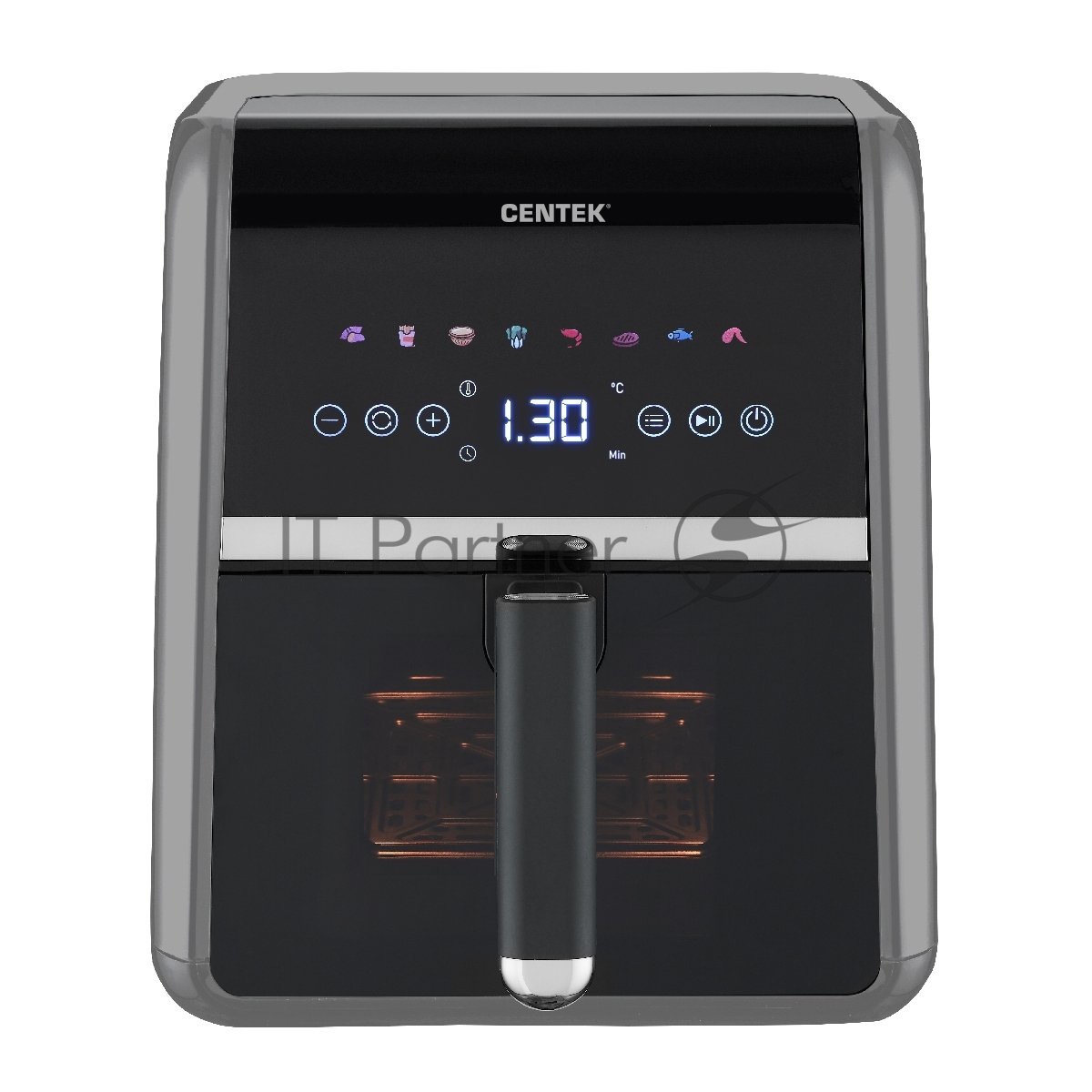 Аэрогриль Centek CT-3189 серый, 1500 Вт, 5 л, сенсор, 8 программ