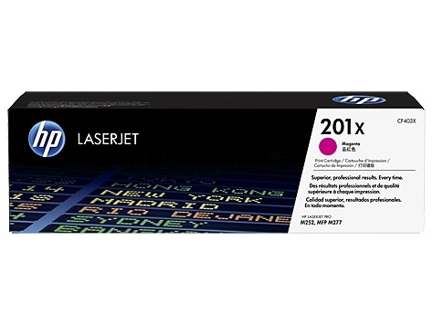 CF403X - Картридж лазерный HP CF403X, 201X, для LJ Pro M252dw, M252n, M274n, M277dw, M277n, 2300 страниц, пурпурный
