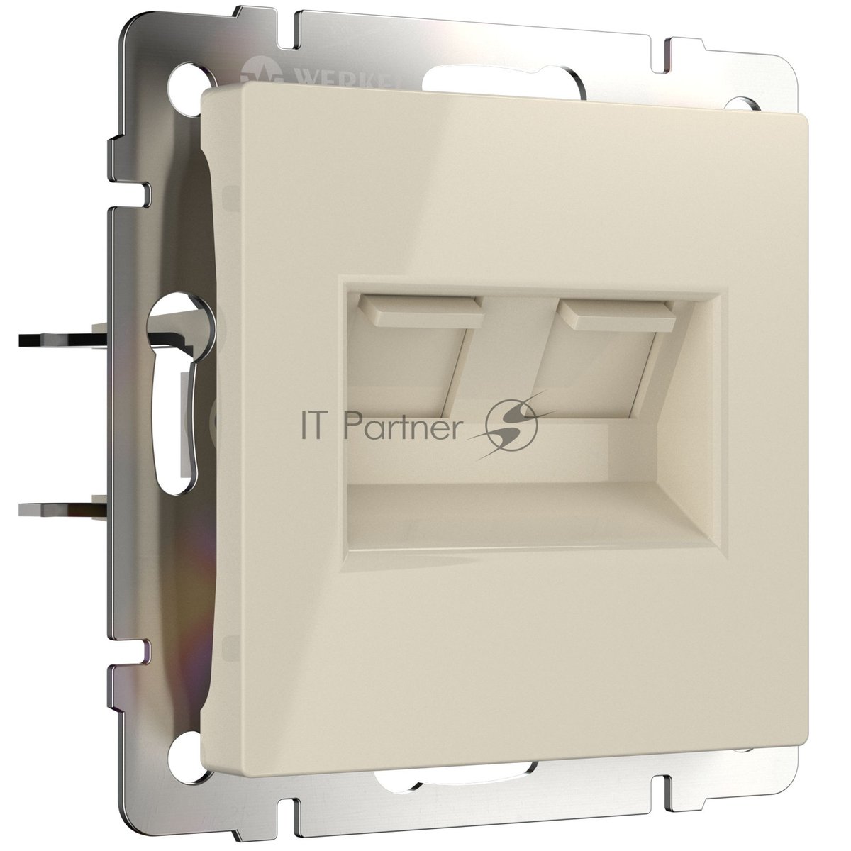 Розетка двойная Werkel Ethernet RJ-45 (слоновая кость) W1181103