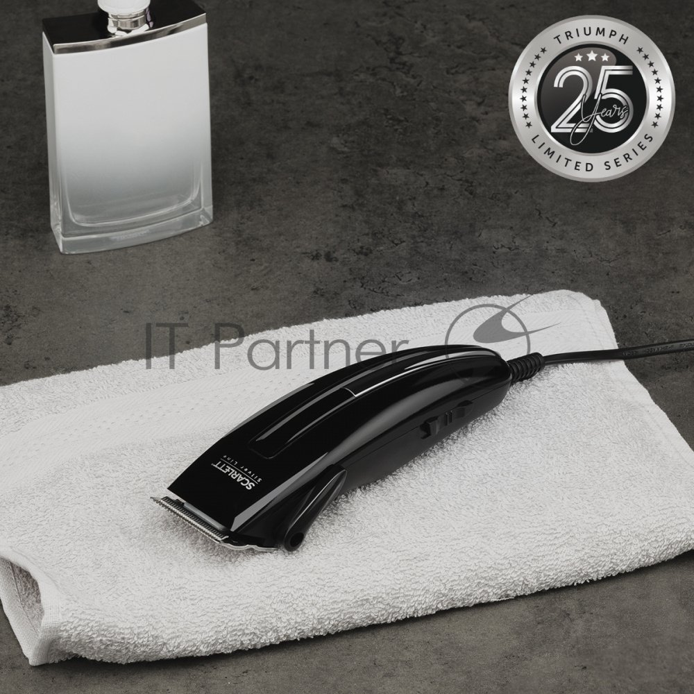 Машинка для стрижки волос Scarlett SC-HC63C11 (Silver Line)Мощность, Вт: 15; Насадки: 4 съемных гребня на 3, 6, 9, 12 мм; Питание: Сеть; Материал лезвия: нержавеющая сталь; Длина стрижки, мм: 3-12; Щетка для чистки машинки: Да; Масленка для машинки: Да; Удобная петелька для подвешивания: Да; Длина электрошнура, м: 1.7; Черный;