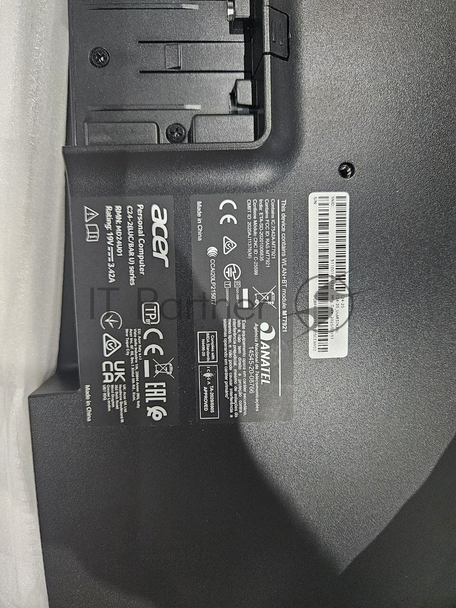 (Из ремонта, рабочий, гарантия 7 дней) Моноблок Acer Aspire C24-2 AMD Ryzen 5 7430U/16Gb/SSD 512Gb/23.8"/IPS/FHD/120Hz/NoOS/черный (DQ.BPRCD.001)