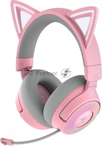 Гарнитура Razer Kraken Kitty V3 Pro Quartz розовый, беспроводная, bluetooth, до 70 ч, подсветка