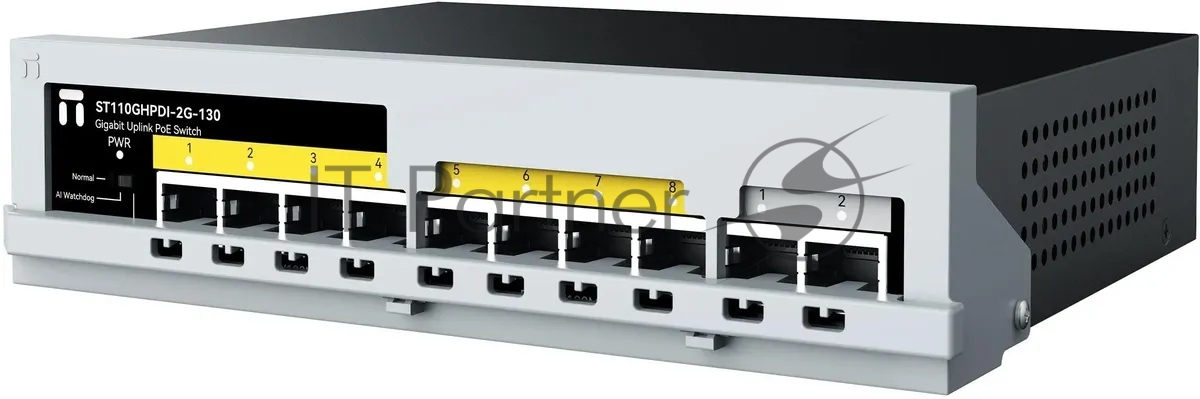 Коммутатор Netis ST110GHPDI-2G-130, 8×100 Мбит/с PoE+ + 2×1 Гбит/с, неуправляемый