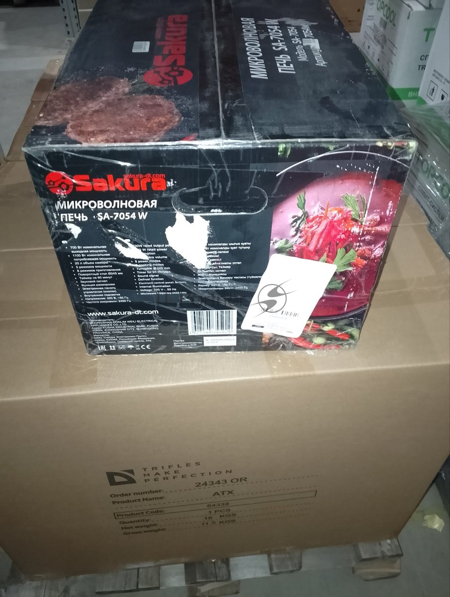 Микроволновая печь Sakura SA-7054W белый, 20 л, 700 Вт, переключатели - кнопки, поворотный механизм
