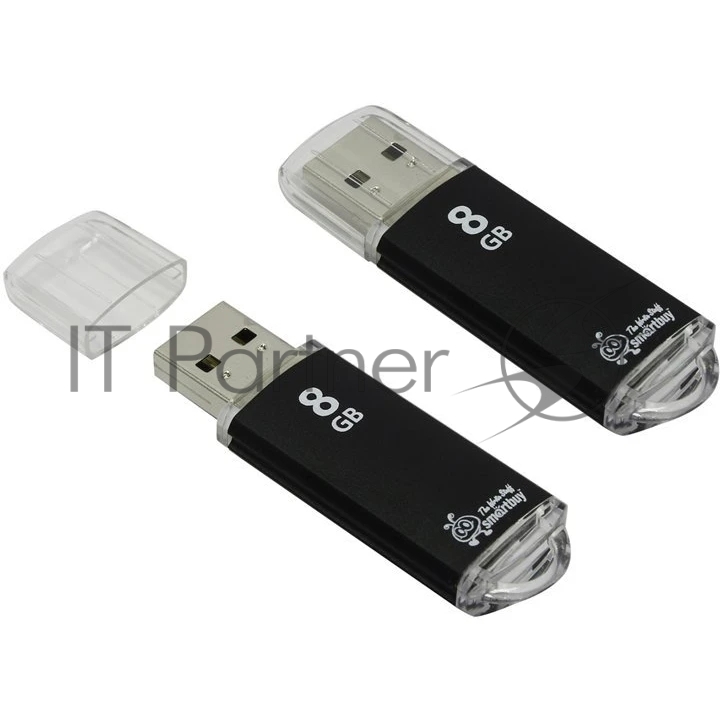 Флешка USB Smartbuy V-Cut Black (SB8GbVC-K), 8Gb, USB 2.0, R/W 20/10, черный
