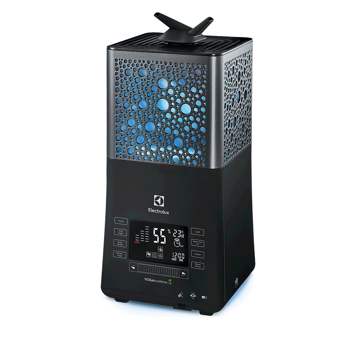Увлажнитель воздуха Electrolux EHU-3810D черный, 50 м², 6.3 л, ионизация, гигростат