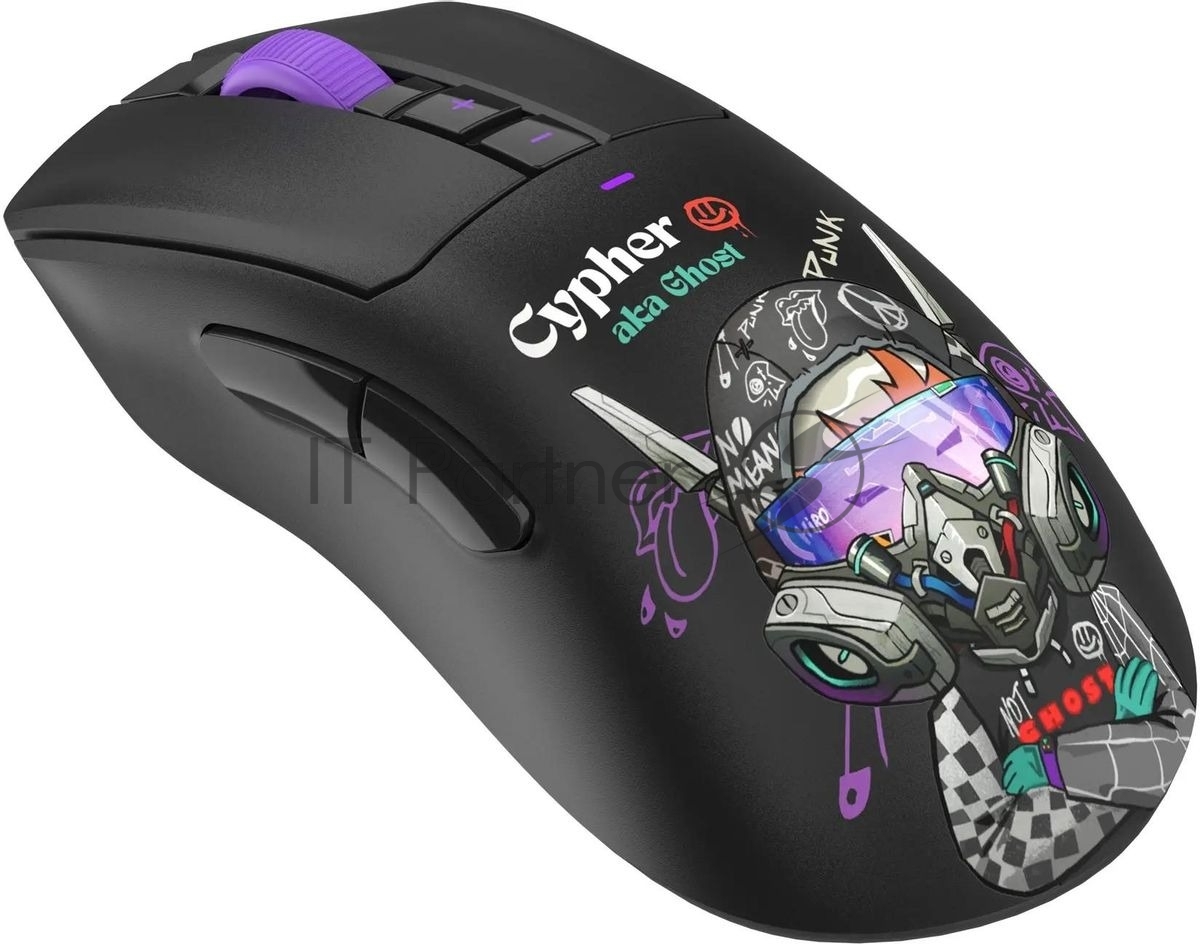 Мышь A4Tech Bloody R73 Pro черный/рисунок оптическая 26000dpi беспров. USB-C 7but (R73 PRO CYPHER GHOST)