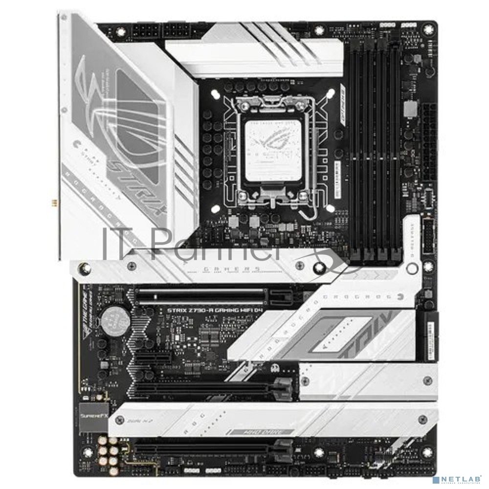 Материнская плата ASUS ROG STRIX Z790-A GAMING WIFI D4, LGA 1700, Intel Z790, 4xDDR4, 4xSATA, 4xM.2, 1xPCI-E 5.0 x16, 2xPCI-E 4.0 x4, 1xHDMI, 1xDP, 1x 2.5Gb LAN, 2xUSB-A 3.2 Gen 2, 4xUSB-A 3.2 Gen 1, 5x3.5 мм, 7.1, Standard-ATX