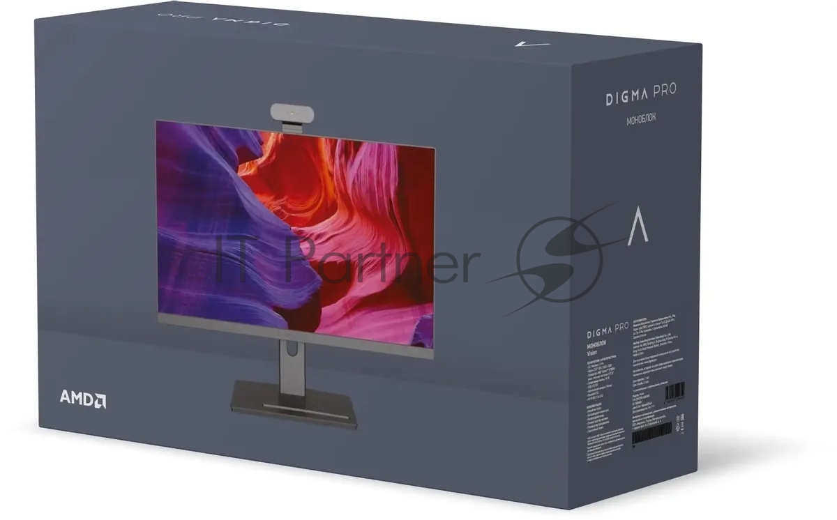 Моноблок Digma Pro Vision 23.8" Full HD Ryzen 7 5700U (1.8) 8Gb SSD 256Gb RGr CR Windows 11 Professional Eth WiFi BT 90W клавиатура мышь Cam черный 1920x1080
