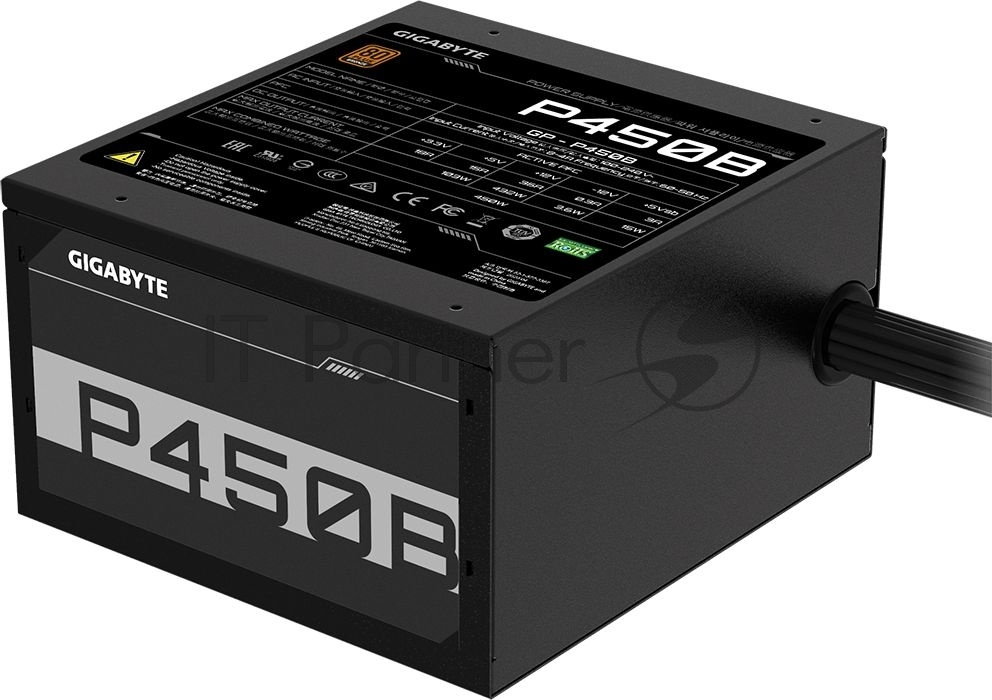 Блок питания Gigabyte GP-P450B, 450Вт, 80 PLUS Bronze, APFC 120мм, черный