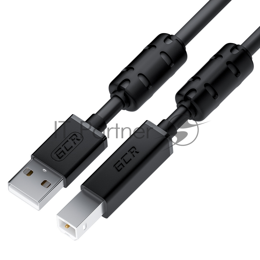Кабель PROF 5.0m USB 2.0, AM/BM, черный, ферритовые кольца, экран, армированный, морозостойкий
