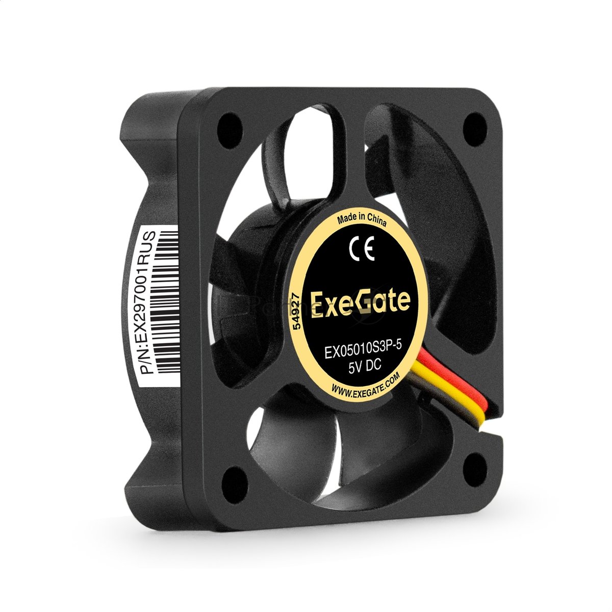 Exegate EX297001RUS Вентилятор 5В DC ExeGate EX05010S3P-5 (50x50x10 мм, Sleeve bearing (подшипник скольжения), 3pin, 5500RMP, 27dBA)