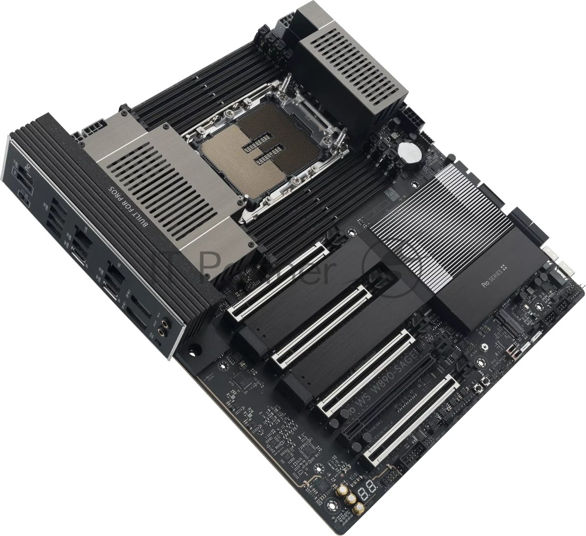 Серверная материнская плата ASUS PRO WS W890-SAGE, 1xLGA 4710-2, Intel W890, 8xDDR5, 4xSATA, 4xM.2, 4xPCIe 5.0 x16, 1xPCIe 4.0 x16, 2xDP, 1x2.5Gb LAN, 1x10Gb LAN, 2xUSB-C 40Gbps (USB4 / Gen3x2), 6xUSB-A 10Gbps, 2xUSB-A 2.0, 7.1, SSI CEB