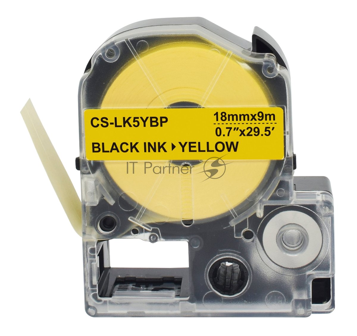 Картридж ленточный Cactus CS-LK5YBP черный, 18мм, 9м для Epson LW400/LW700/LW600P/LW1000P/K400/Z700/Z900