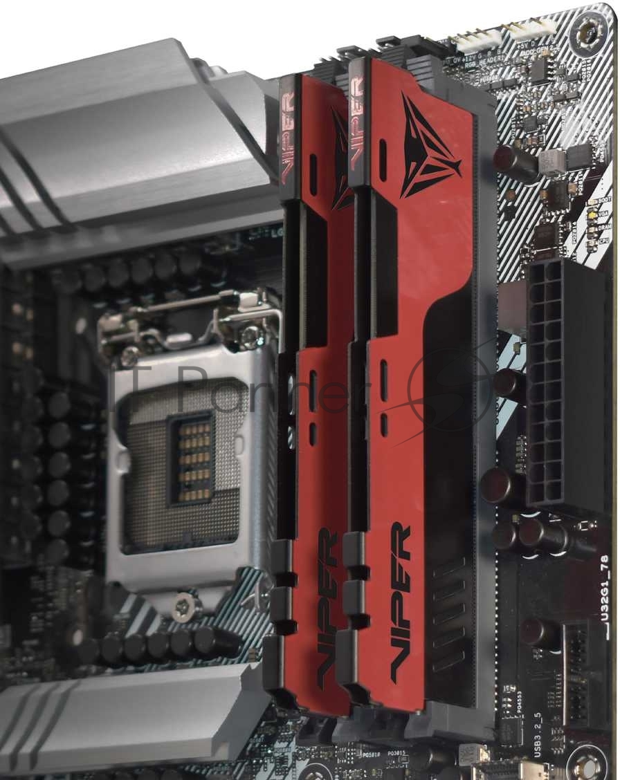 Оперативная память Patriot Viper Elite II, DDR4, 32GB (2x16 GB), 3600 MHz, CL20, DIMM, радиатор, красный, черный