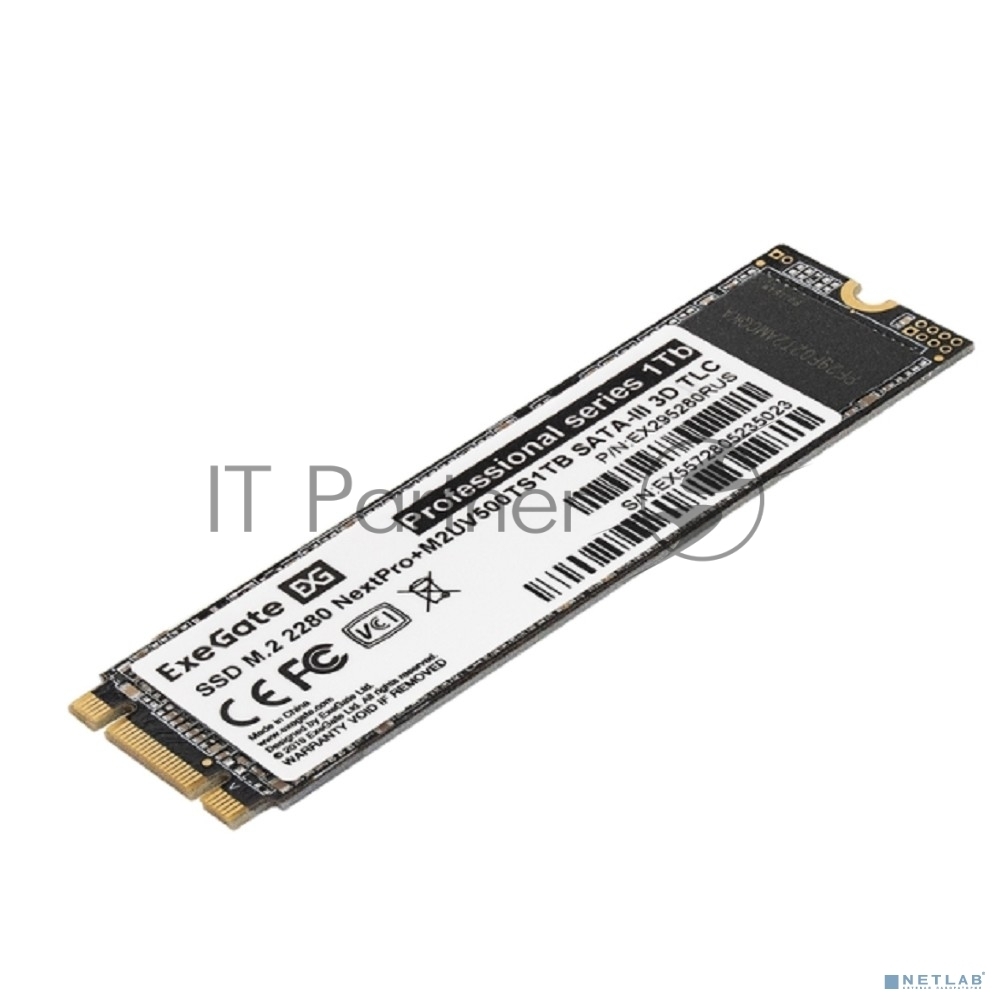 Exegate SSD M.2 2280 1Tb ExeGate NextPro+ M2UV500TS1TB (SATA-III, 22x80mm, 3D TLC) [EX295280RUS]