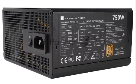 Блок питания Thermalright TR-TB750S, 750Вт, 80+ Bronze, 120мм, немодульный, черный