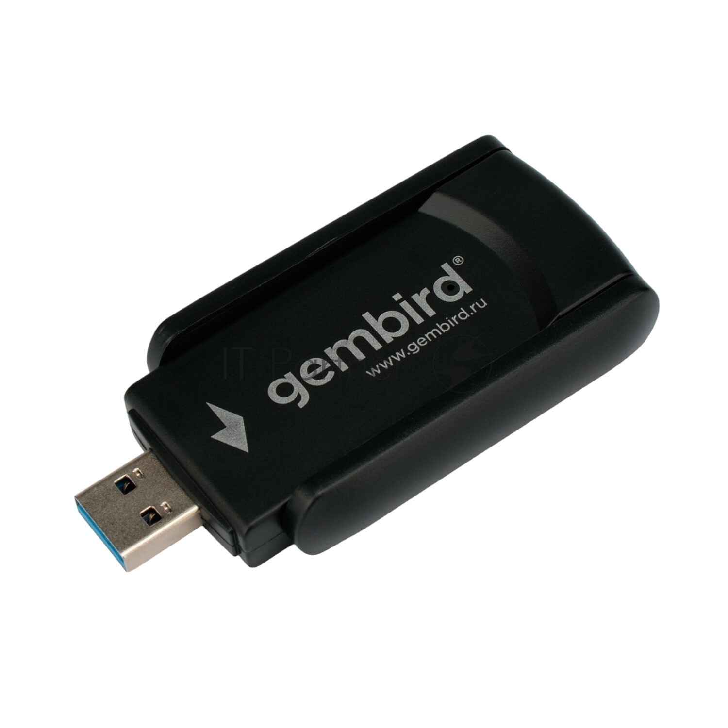 Сетевой адаптер WiFi+Bluetooth Gembird WNP-UA-020 двухдиапазонный с антеннами, 1300 Мбит, USB, 802.11b/a/g/n/ac