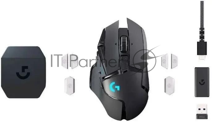 Мышь беспроводная/проводная Logitech G502 LIGHTSPEED черный, 25600 dpi, радиоканал, USB, кнопки - 11