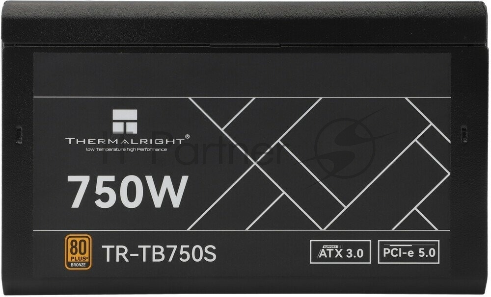 Блок питания Thermalright TR-TB750S, 750Вт, 80+ Bronze, 120мм, немодульный, черный