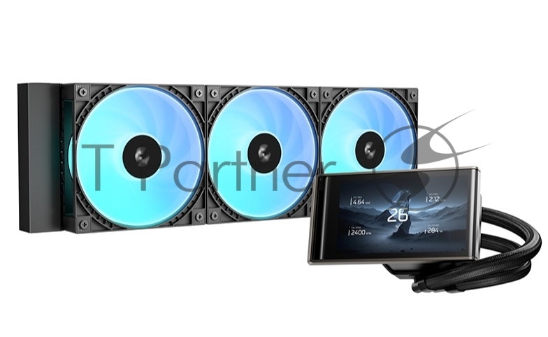 Система водяного охлаждения Deepcool LT360 Vision ARGB черный, алюминий/медь, 2500 об/мин, 33.66 дБ, 4 pin, 350 Вт