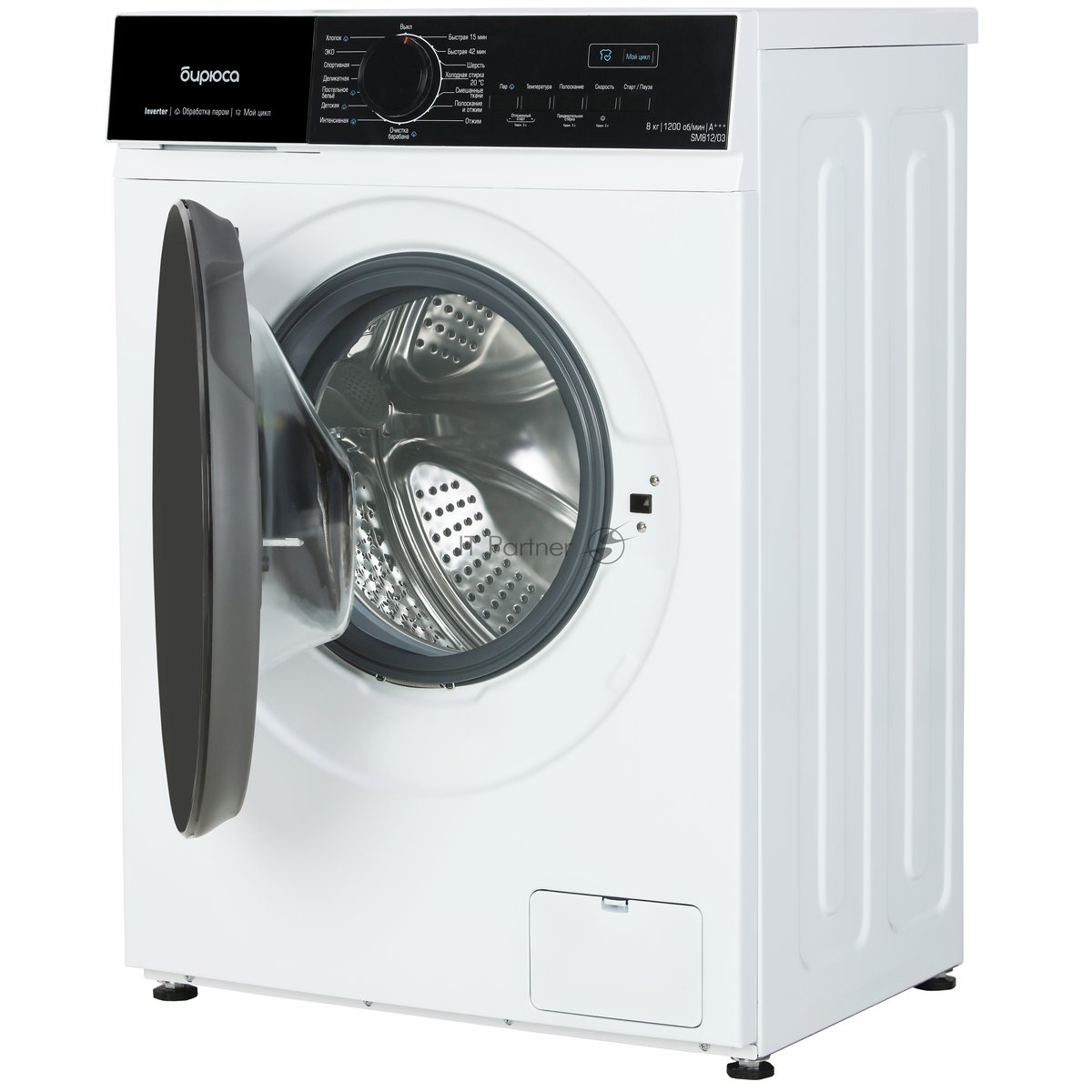 Стиральная машина Бирюса WM-SM812/03 белый, загрузка фронтальная 8 кг, 1200 об/мин, класс: А+++