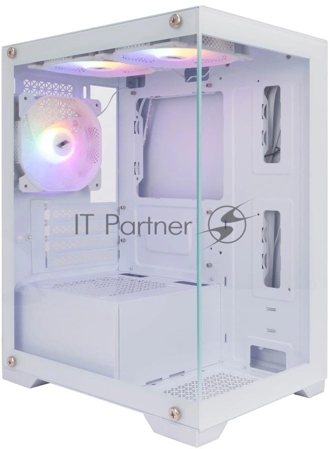 Компьютерный корпус 1STPLAYER MIKU Mi2 белый/mATX/3x120мм LED fans/Mi2-WH-3F1-W