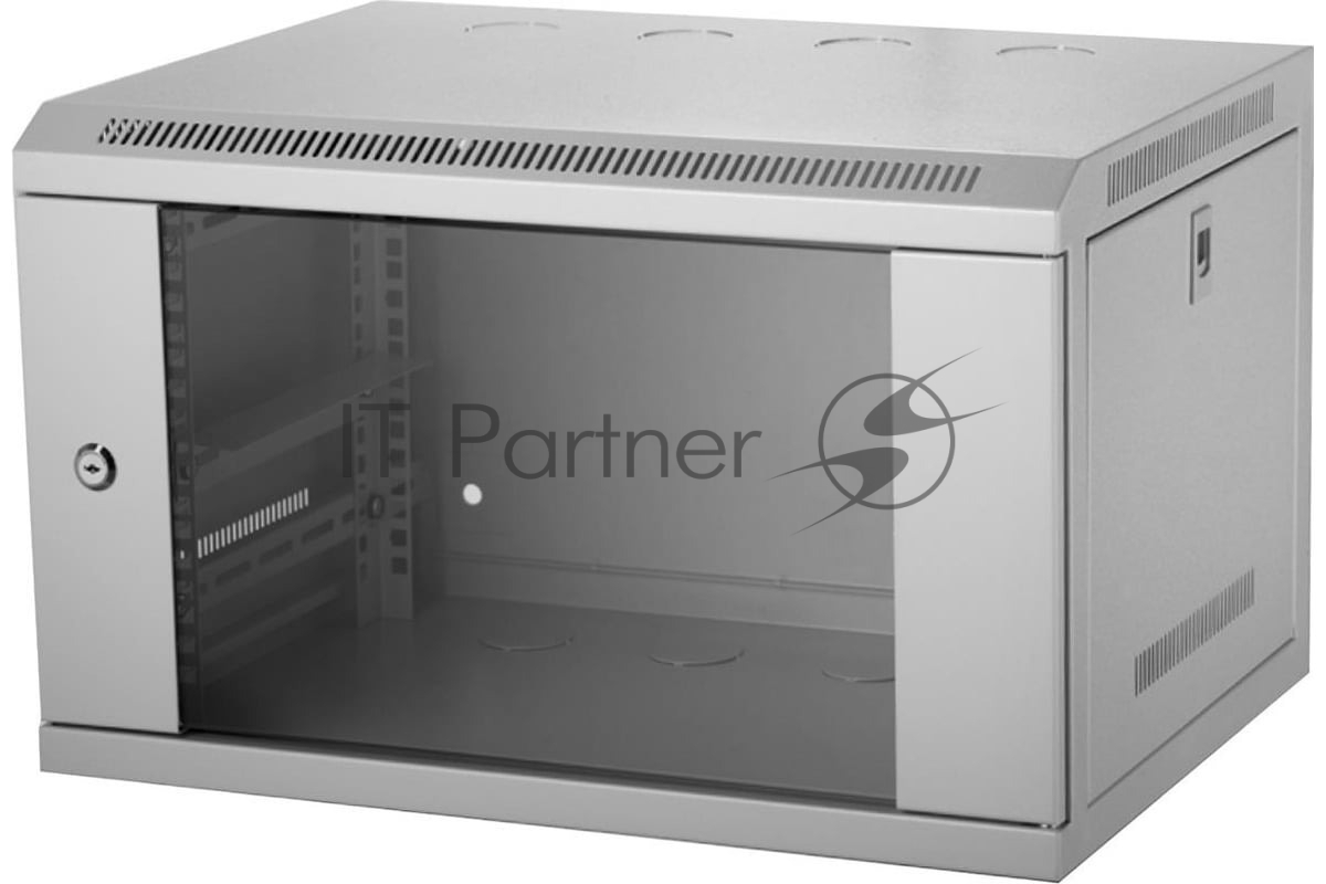 NEOMAX Шкаф телекоммуникационный настенный 6U (600х350), стеклянная дверь, замок (3шт) на ключе, разборный, цвет серый (1 коробка)[NCB-WM6U-6035GK3-100-GY