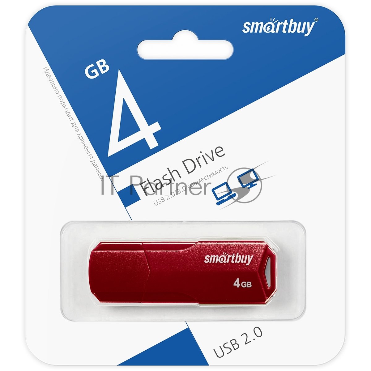 USB Flash накопитель 4GB SmartBuy Clue Burgundy (SB4GBCLU-BG)