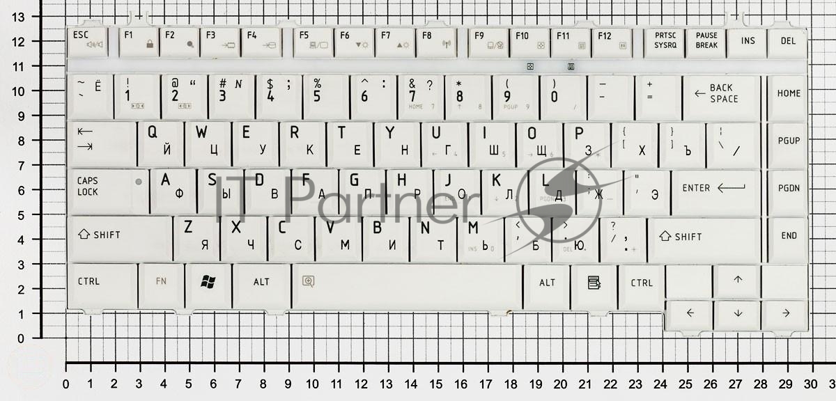 Клавиатура для ноутбука Toshiba Satellite A200 A205 A210 A215 M200 M205 белая