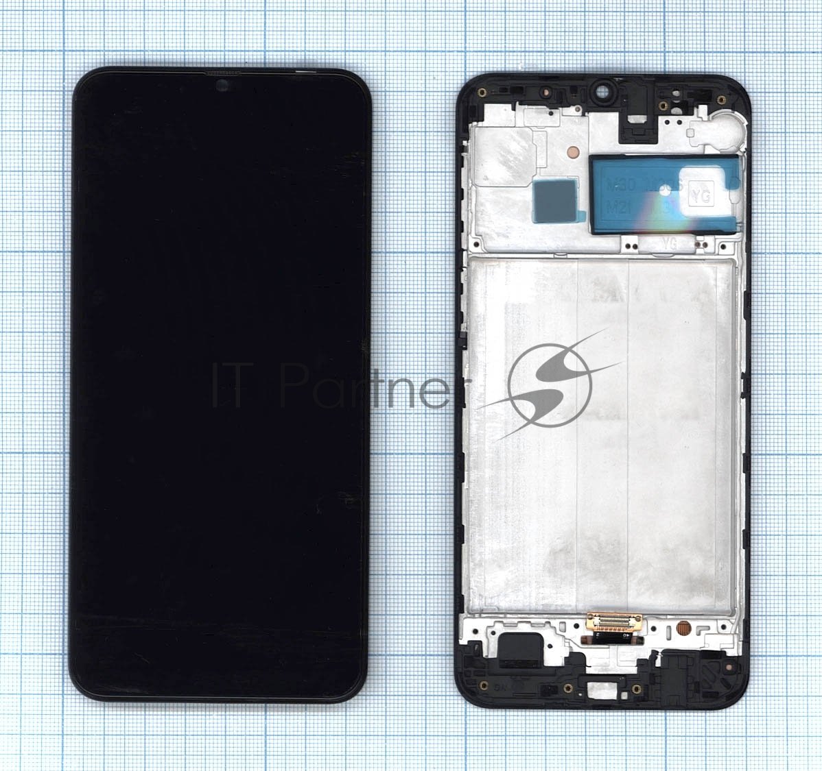 Дисплей для Samsung Galaxy M21 SM-M215 в сборе с тачскрином и рамкой (TFT) черный