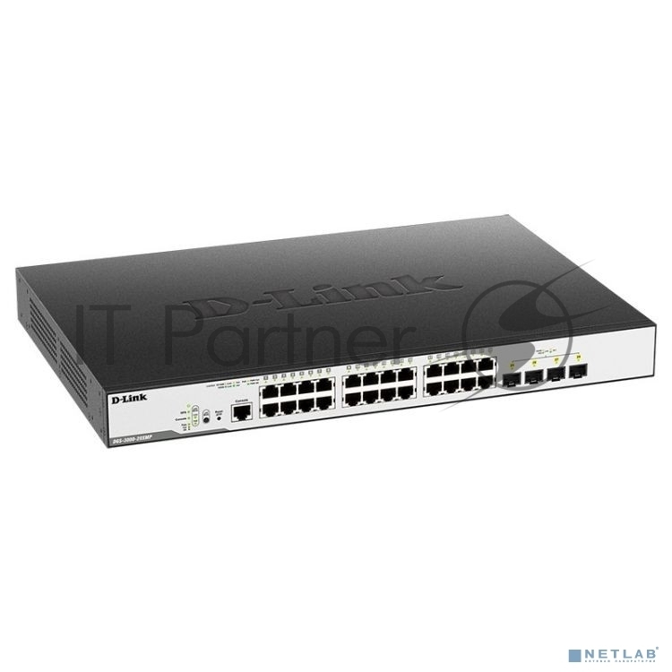 Коммутатор D-Link DGS-3000-28XMP/B1A, 24×1 Гбит/с + 4×10 Гбит/с SFP+, управляемый
