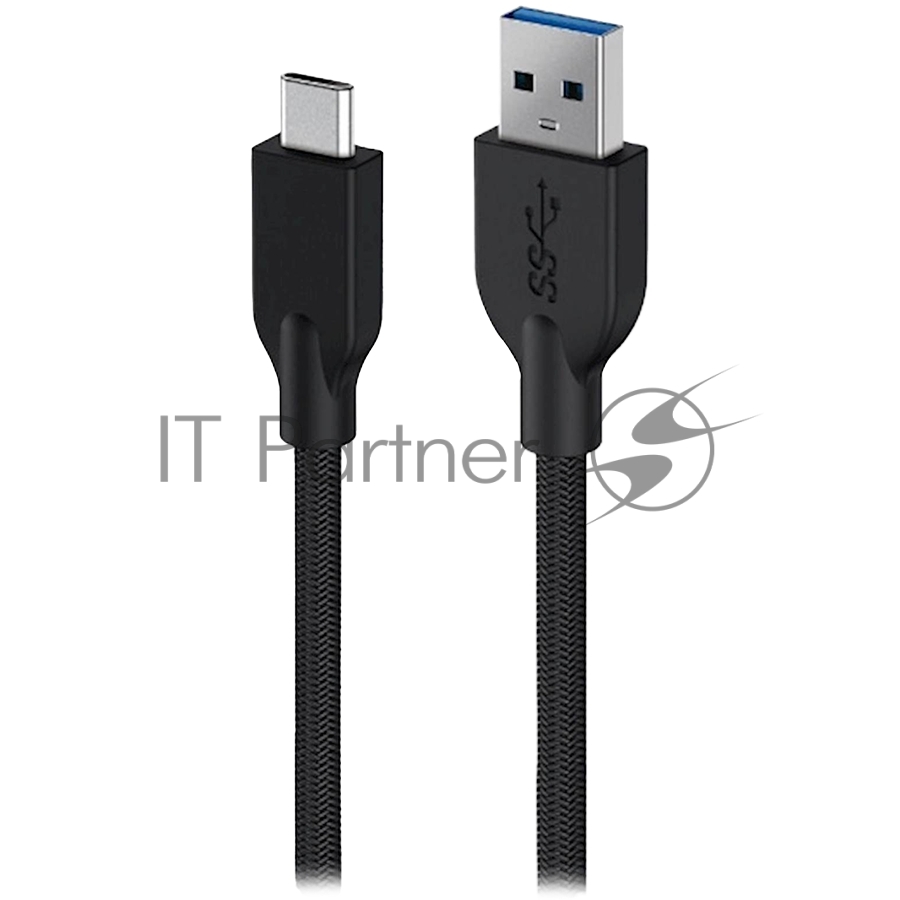 Кабель Genius ACC-A2CC-3A. Выход: (USB-A -> USB-C). USB 3.0, плетеный нейлон, 150 см. черный