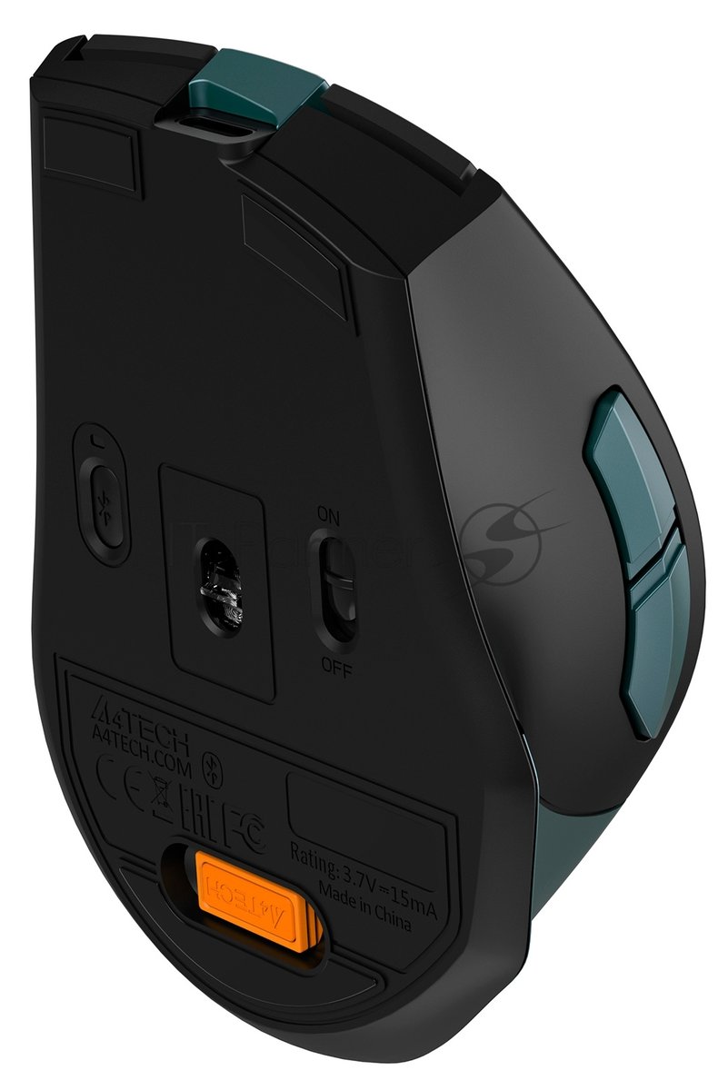 Мышь беспроводная A4Tech Fstyler FB35C зеленый/черный, 2000 dpi, радиоканал, Bluetooth, USB, кнопки - 6