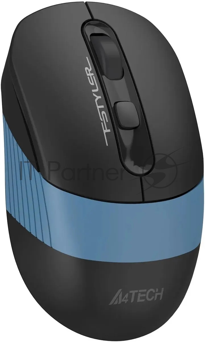 Мышь беспроводная A4Tech Fstyler FB10CS черный/синий, 2000 dpi, радиоканал, Bluetooth, USB, кнопки - 4