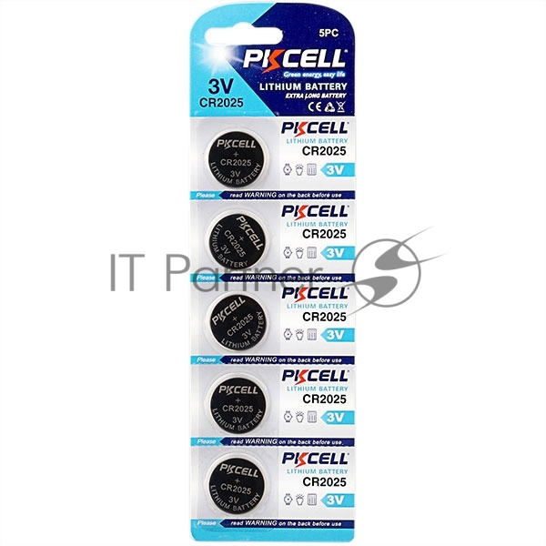 Литиевый элемент питания PKCELL CR2025-5B тип - CR2025 5 шт в блистере