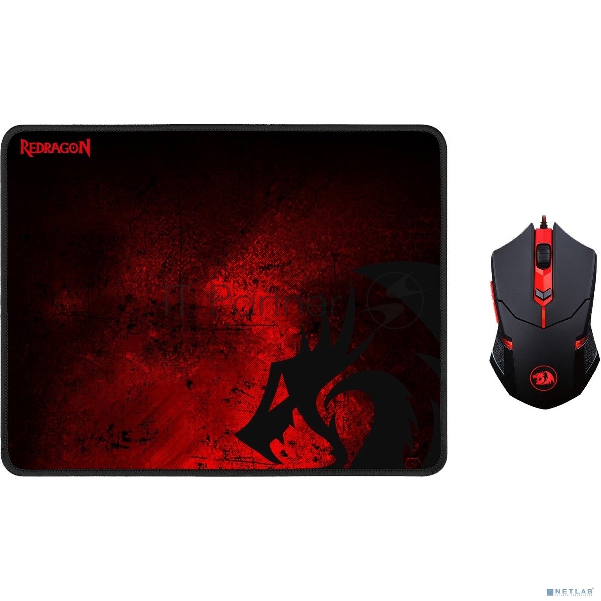 Мышь проводная + коврик Defender Redragon M601BA черный, 3200 dpi, USB, кнопки - 7
