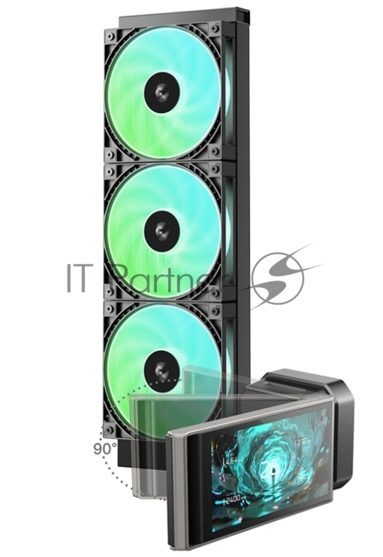 Система водяного охлаждения Deepcool LT360 Vision ARGB черный, алюминий/медь, 2500 об/мин, 33.66 дБ, 4 pin, 350 Вт