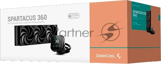 R-SPT360-BKDSMP-G-1 - Кулер с водяным охлаждением, Deepcool, SPARTACUS 360 R-SPT360-BKDSMP-G-1, Intel 1851/1700 и AMD AM5/AM4, TDP 320W, 3*120мм, 500-2500 RPM±10%, 79.89CFM, 32.23 dB(A), Черный
