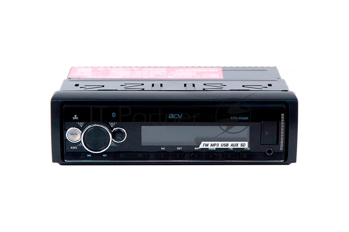 Автомагнитола ACV AVS-916BR, 1 DIN, Bluetooth, USB Type-A, AUX