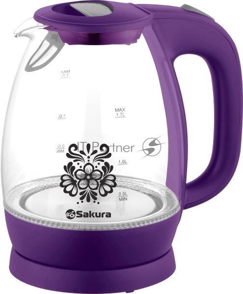 Чайник электрический Sakura SA-2715V 1.7 л, стекл подсв