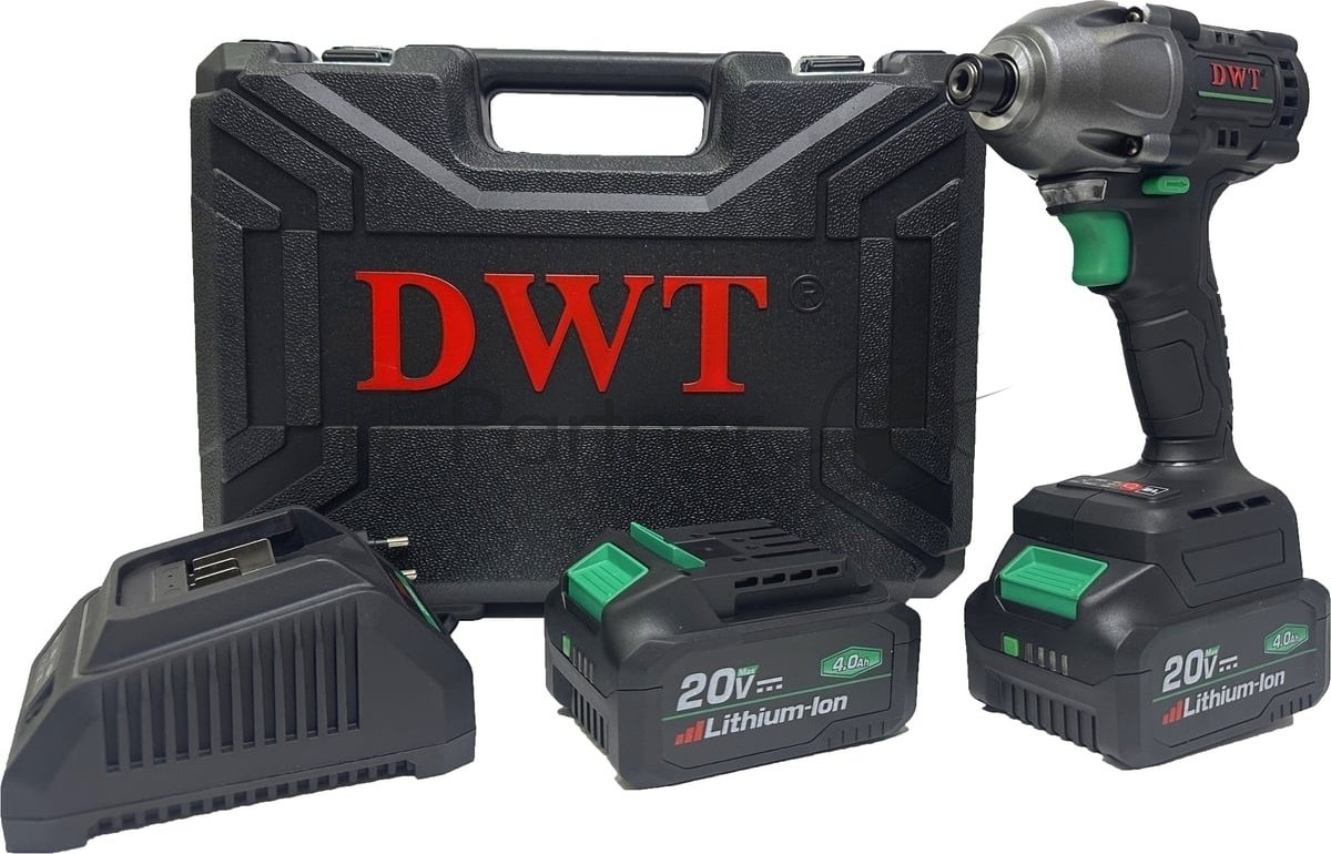 Винтоверт аккумуляторный ударный DWT ASCP-20 DN-4C2 BMC /20 В/350 Нм/до 2400 об.в мин/до 3000 уд.в мин/бесщеточный/LED - подсветка/2 АКБ х 4 Ач/ЗУ/кейс/черный (ASCP-20 DN-4C2 BMC)