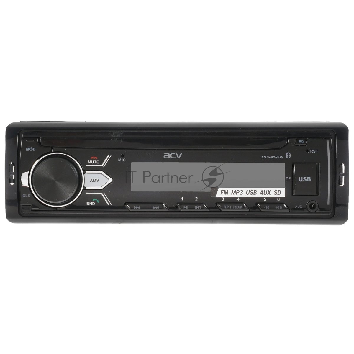Автомагнитола ACV AVS-824BW, 1 DIN, Bluetooth, USB Type-A, AUX