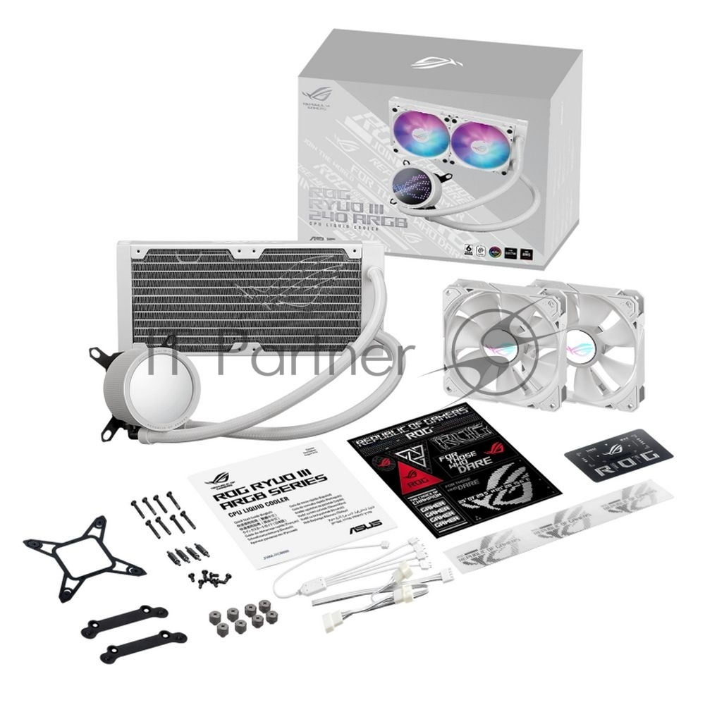 Система жидкостного охлаждения ASUS ROG RYUO III 240 ARGB White, 240 мм, 2x120 мм, ARGB