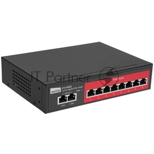 Коммутатор Netis ST110GHPDI-2G-130, 8×100 Мбит/с PoE+ + 2×1 Гбит/с, неуправляемый