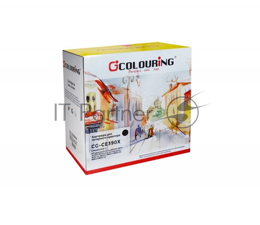 Картридж лазерный Colouring CG-CE390X для принтеров HP LaserJet Enterprise 600/M602n/602dn/602x/603n/603dn/M4555h/4555f/4555fskm MFP 24000 копий Colouring