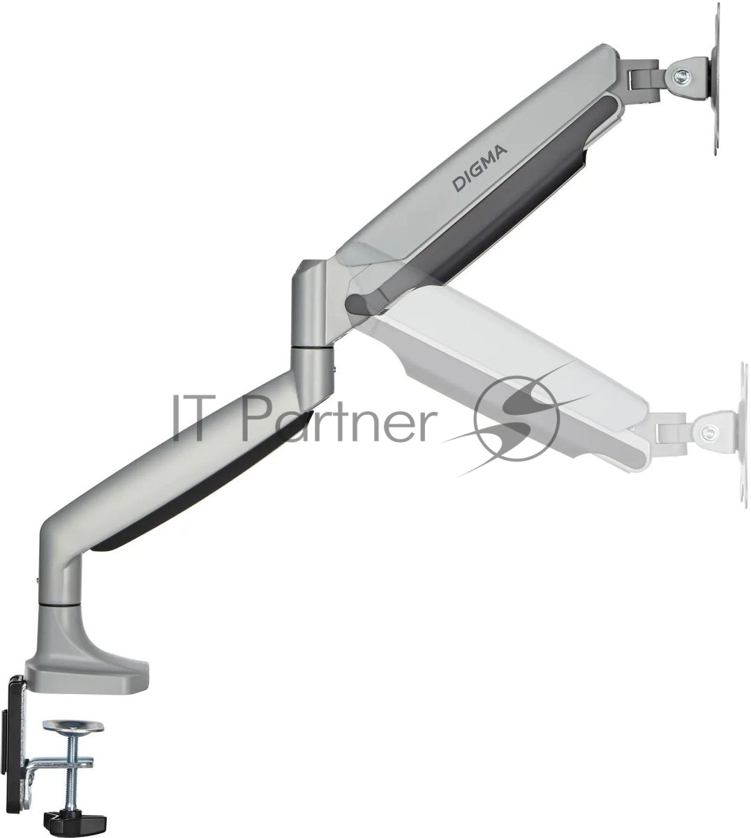 Кронштейн для мониторов ЖК Digma D-MM301 серый 17"-45" макс.15кг крепление к столешнице поворот и наклон