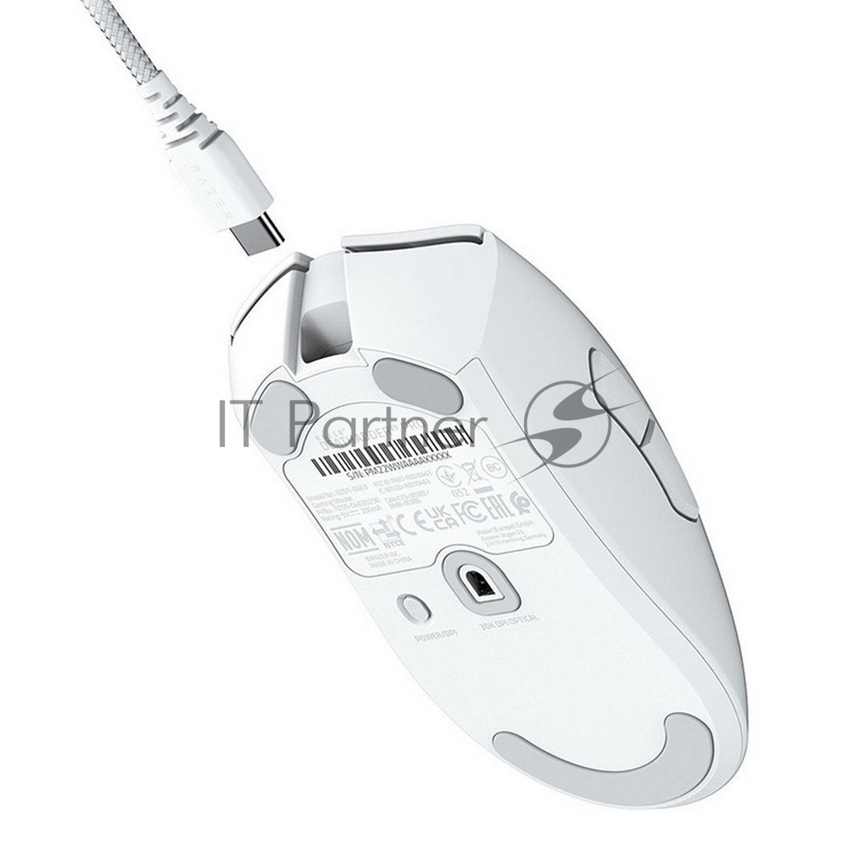 Мышь беспроводная/проводная Razer DeathAdder V3 Pro белый, 30000 dpi, радиоканал, USB, кнопки - 5