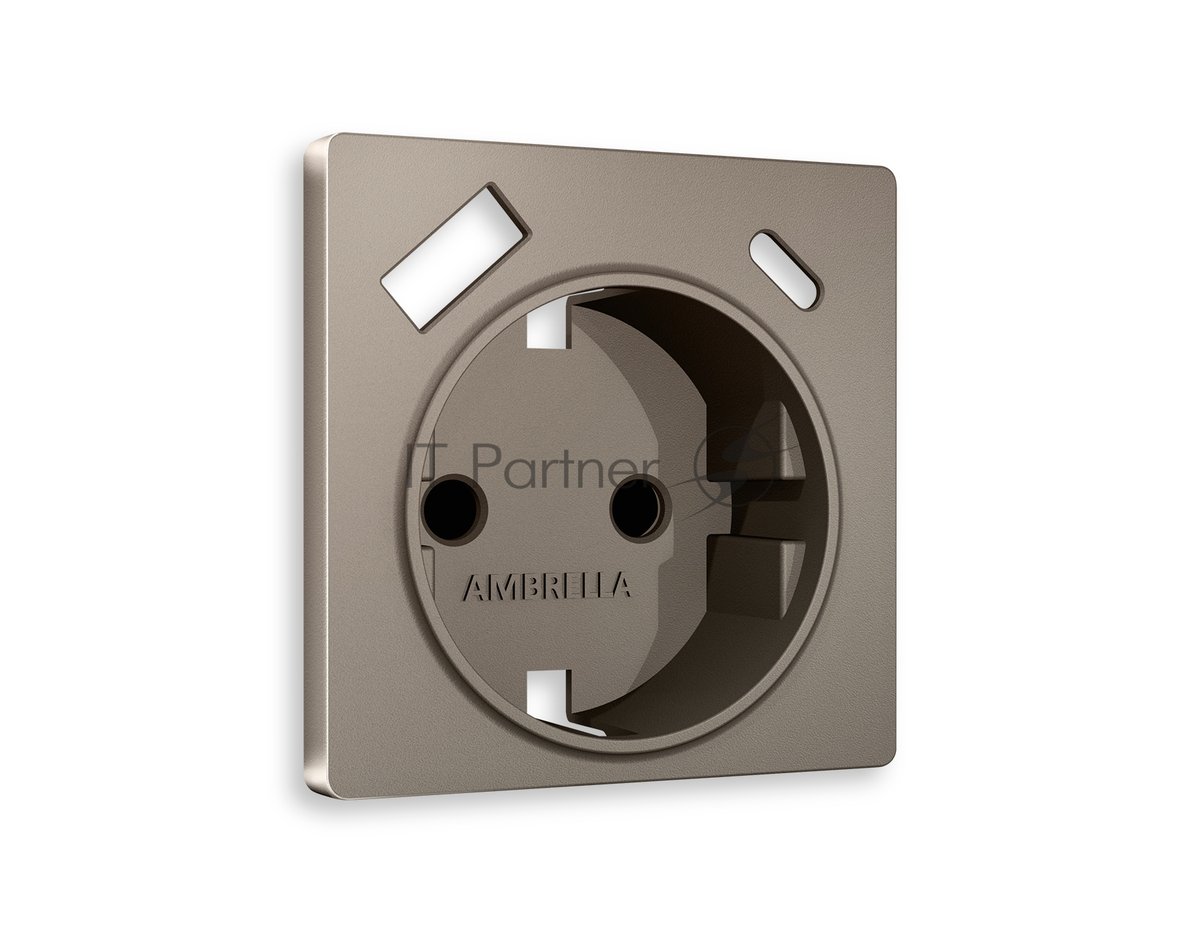 Ambrella AP6400 Лицевая панель ALFA (Темная бронза матовый) для электрической розетки с/з со шторками 2USB A+C QUANT AP